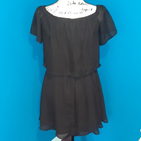 ASOS Black Faux Crop top Layered short Dress - Picture 4 of 8